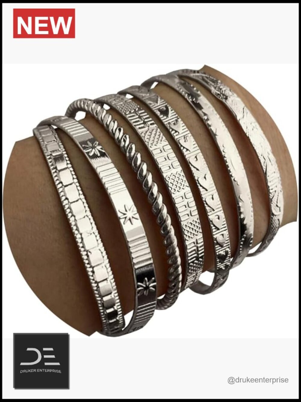 14k Gold Plated Multi Layer Stackable Cuff Bracelet Set, Trendy Elegance Charms